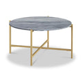 Marmora Grey Marble Round Coffee Table with Gold Frame- for sale 