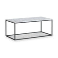 Marmora White Marble Rectangular Coffee Table with Grey Frame