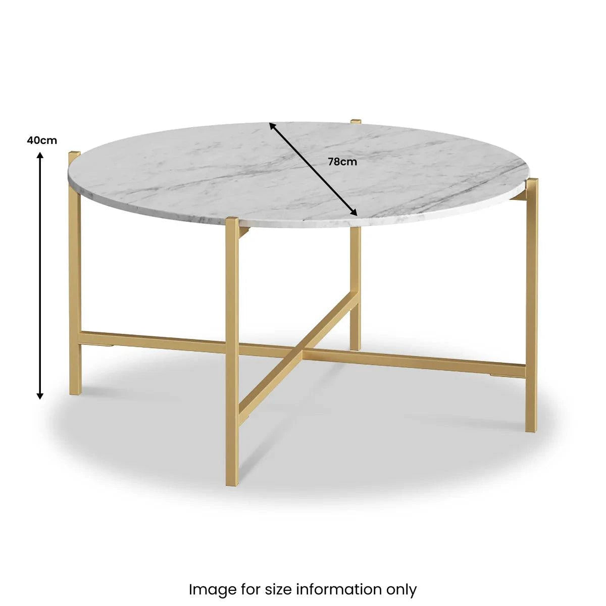 Marmora White Marble Round Coffee Table with Gold Frame- Buy Luxury Style