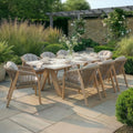 Maze - Antigua Rope Weave 8 Seat Rectangular Dining Set - Terrazzo