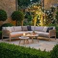 Maze - Antigua Rope Weave Corner Sofa Setwith 2 Round Coffee Tables - Terrazzo