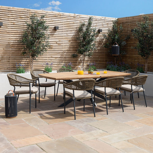 Maze - Bali Rope Weave 8 Seat Oval Dining Set