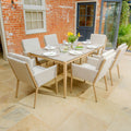 Maze - Burford 6 Seat Aluminium Rectangular Dining Set - Almond