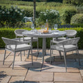 Maze - Florence Rope Weave 4 Seat Round Dining Set with Lazy Susan