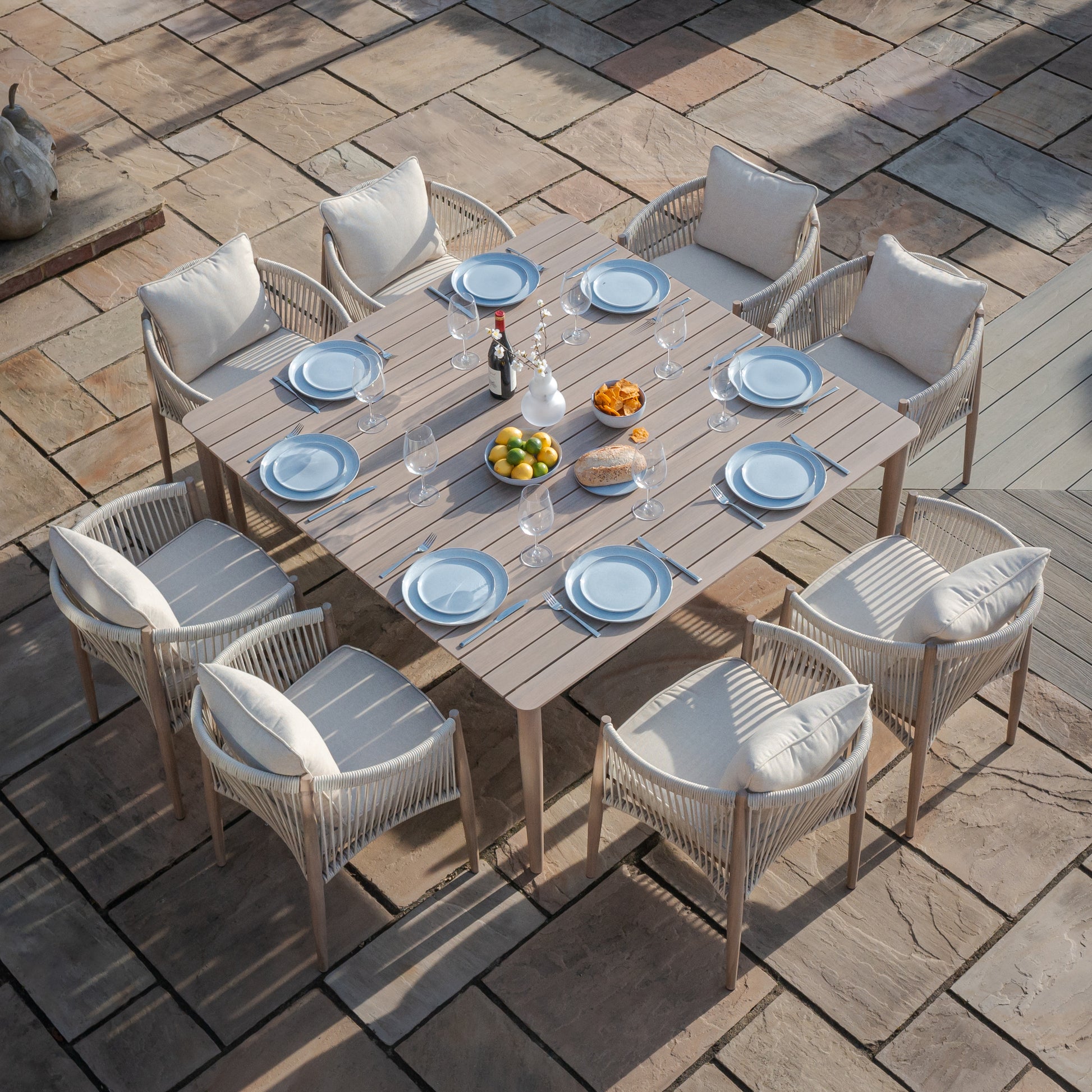 Maze - Havana Rope Weave 8 Seat Square Dining Set