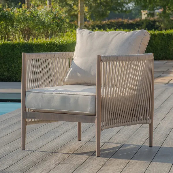 Maze - Havana Rope Weave Large Corner Sofa Setwith Rectangular Coffee Table & Armchair - Blythe Living