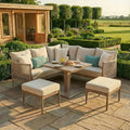 Maze - Havana Rope Weave Small Corner Dining Setwith Square Rising Table & Footstools