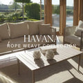 Maze - Havana Rope Weave Small Corner Sofa Set
with Rectangular Coffee Table & 2 Armchairs - Blythe Living
