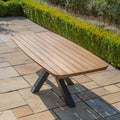 Maze - Jakarta Teak Oval Dining Table
with 6 Winchester Heritage Rattan Dining Chairs - Blythe Living