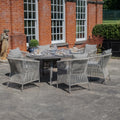 Maze - Maldives Rope Weave 6 Seat Oval Dining Setwith Lazy Susan