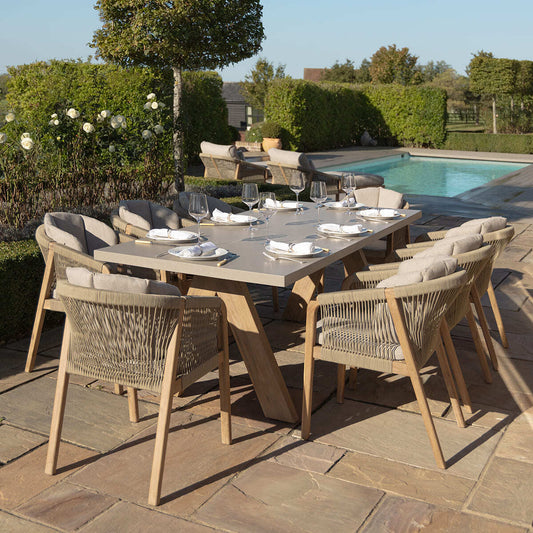 Maze - Martinique Rope Weave 8 Seat Rectangular Dining Set