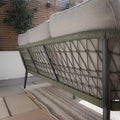 Maze - Monaco Rope Weave Large Corner
with Pair of Round Coffee Tables - Ivy Green - Blythe Living