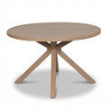 Maze - New York 4 Seat Round Aluminium Dining Set - Wood Effect - Blythe Living