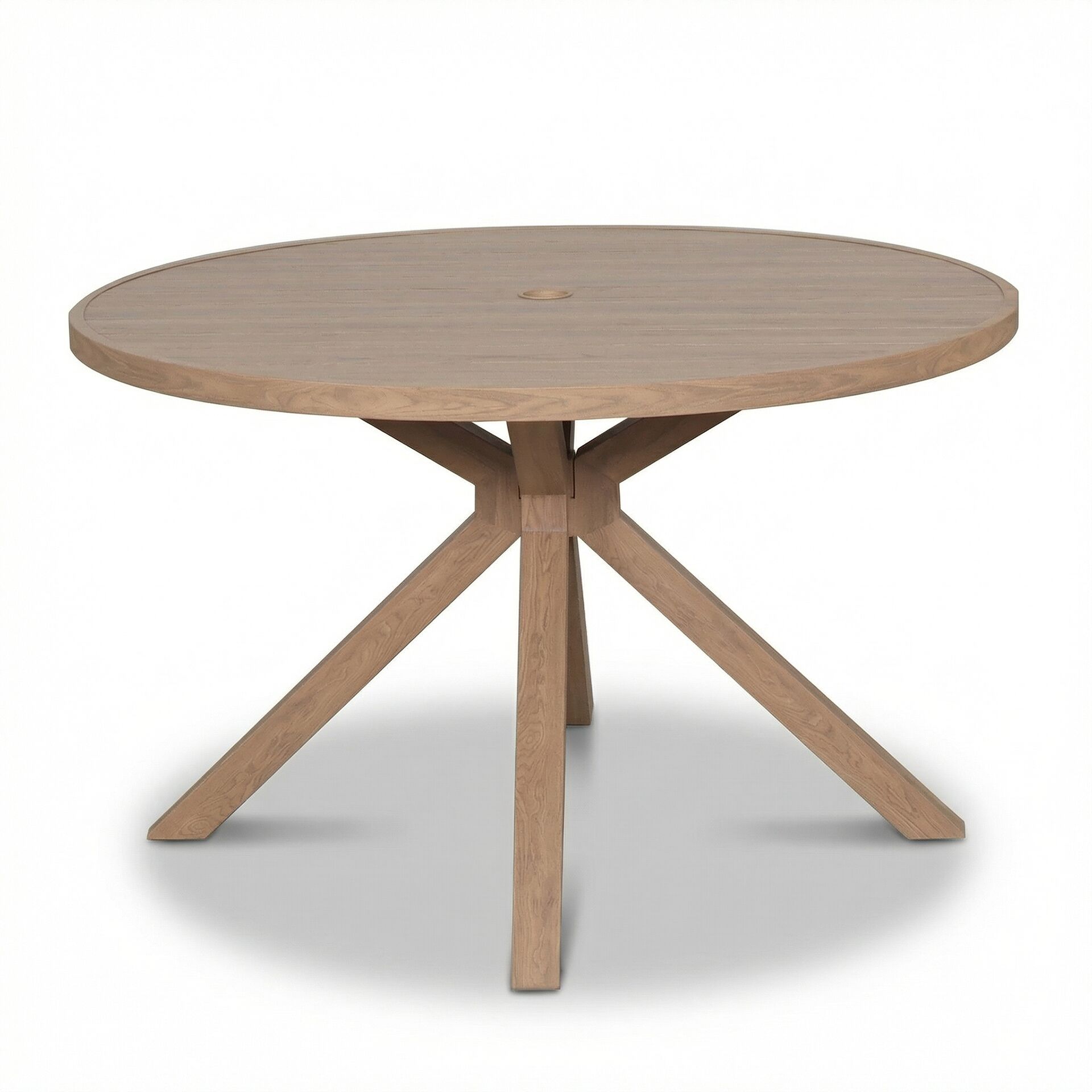 Maze - New York 4 Seat Round Aluminium Dining Set - Wood Effect - Blythe Living