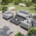 Maze - Outdoor Fabric Ethos 2 Seat Sofa Set - Flanelle with Square Coffee Table