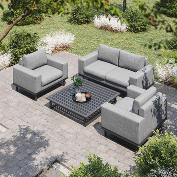 Maze - Outdoor Fabric Ethos 2 Seat Sofa Set - Flanelle with Square Coffee Table