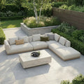 Maze - Outdoor Fabric Lyon Large Corner Sofa Set - Pebble