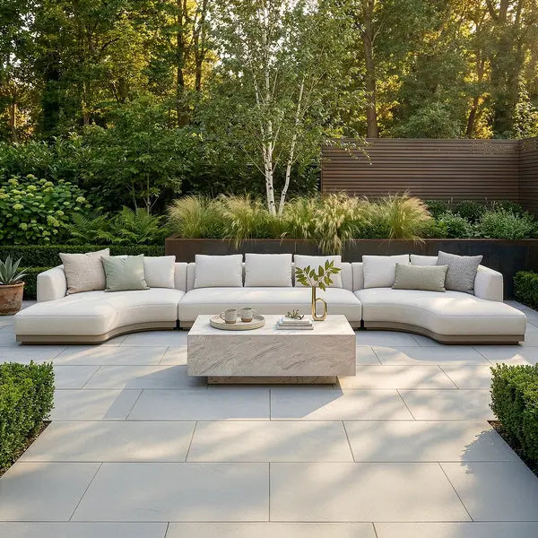 Maze - Outdoor Fabric Lyon Large U Shape Sofa Set - Pebble