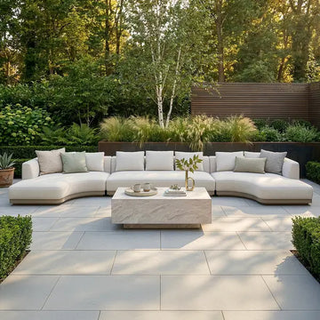 Maze - Outdoor Fabric Lyon Large U Shape Sofa Set - Pebble