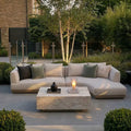 Maze - Outdoor Fabric Lyon Small Corner Sofa Set - Pebble