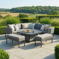 Maze - Outdoor Fabric Pulse Deluxe Square Corner Dining Set
with Rising Table - Zinc Grey - Blythe Living