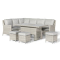 Maze - Oxford Rattan Corner Dining Set
with Ice Bucket & Rising Table - Ceramic Glass - Blythe Living