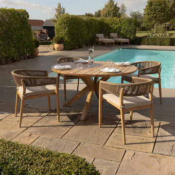 Maze - Porto Rope Weave 4 Seat Round Dining Set