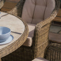 Maze - Winchester 6 Seat Oval Dining Set
with Heritage Dining Chairs & Woven Lazy Susan - Ceramic Glass - Blythe Living