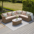 Maze - Winchester Large Rattan Corner Sofa Set - Ceramic Glass