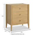 Moda Solid Oak 3 Drawer Bedside Table
