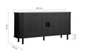 Modern AXEL 2 DOOR FLUTED SIDEBOARD BLACK with Sleek 2-Door Design