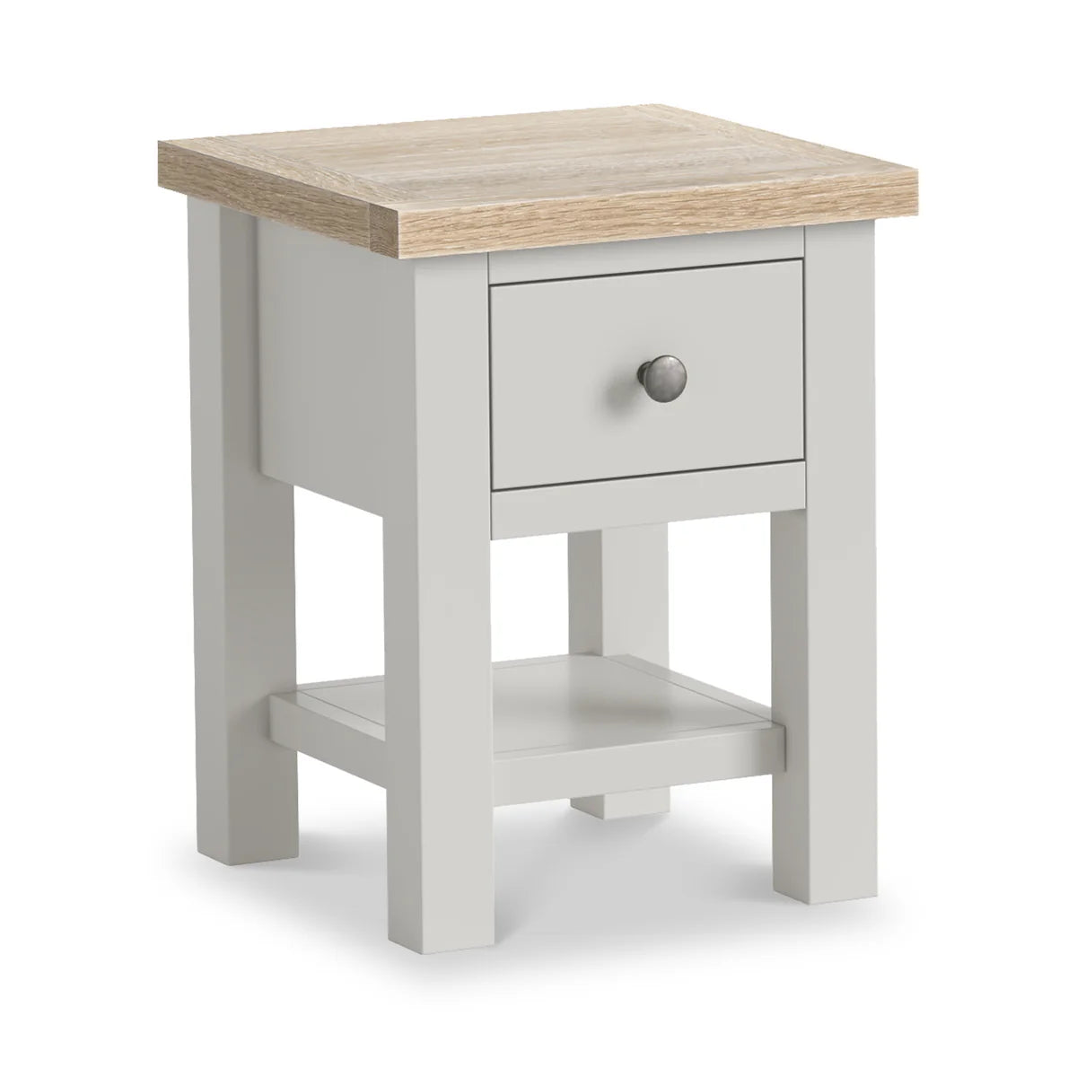  Modern Country 1 Drawer Lamp Table Stone Grey