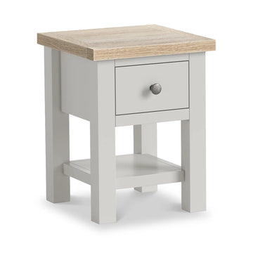  Modern Country 1 Drawer Lamp Table Stone Grey