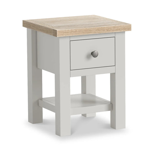  Modern Country 1 Drawer Lamp Table Stone Grey