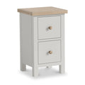 Modern Country 2 Drawer Slim Bedside Table - Stone Grey
