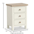 Modern Country 3 Drawer Bedside Table - Coconut White