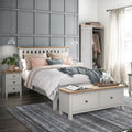 Modern Country 3 Drawer Bedside Table - Stone Grey
