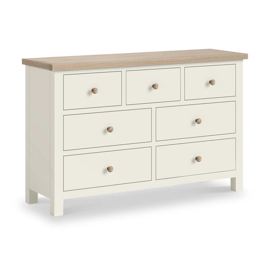 Modern Country 3 over 4 Chest of Drawers - Coconut White
