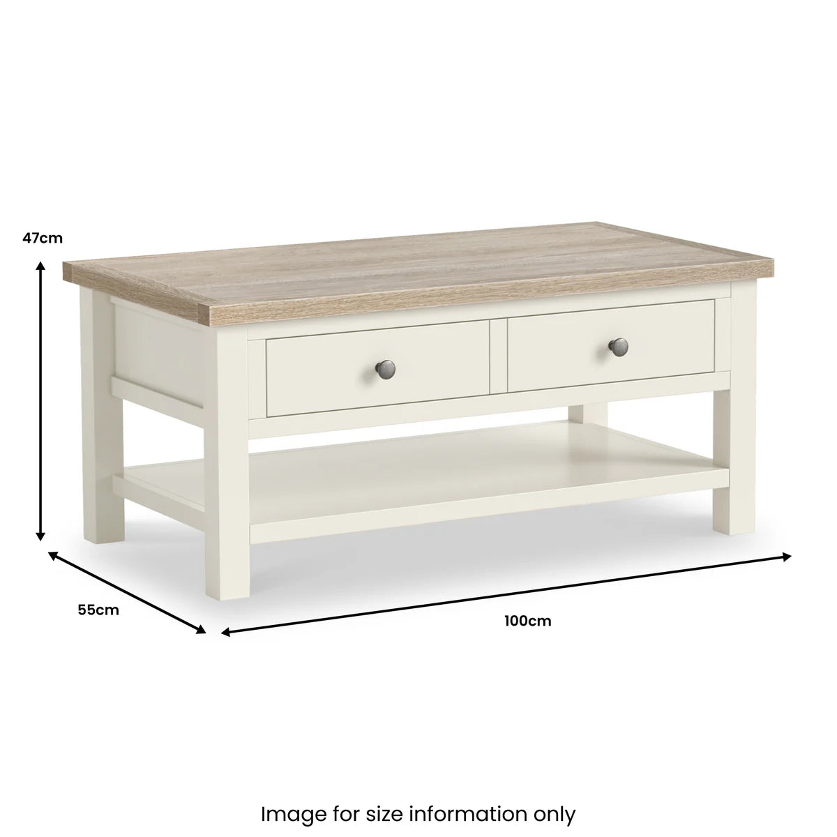 Modern Country Coconut Coffee Table with Shelf
