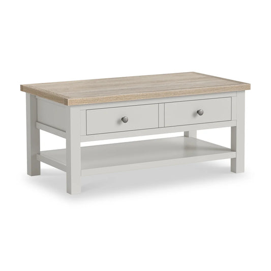 Modern Country Coffee Table Stone Grey with Shelf