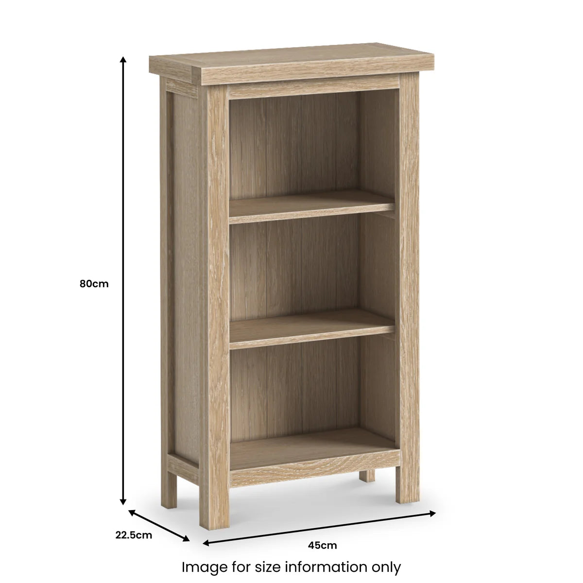 Modern Country Oak Low Bookcase
