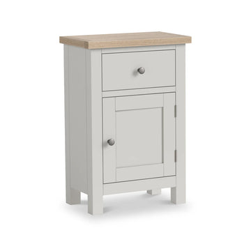 Modern Country Oak Stone Grey Telephone Cupboard with Drawers