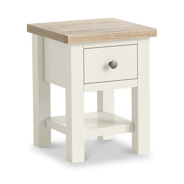 Modern Country Painted Oak Coconut White Lamp Table
