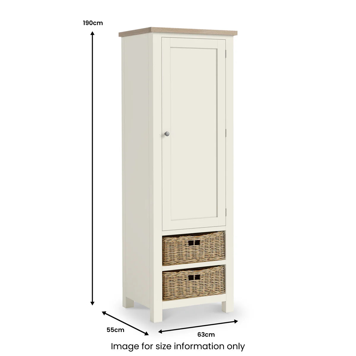 Modern Country Painted Oak Coconut White Larder Unit