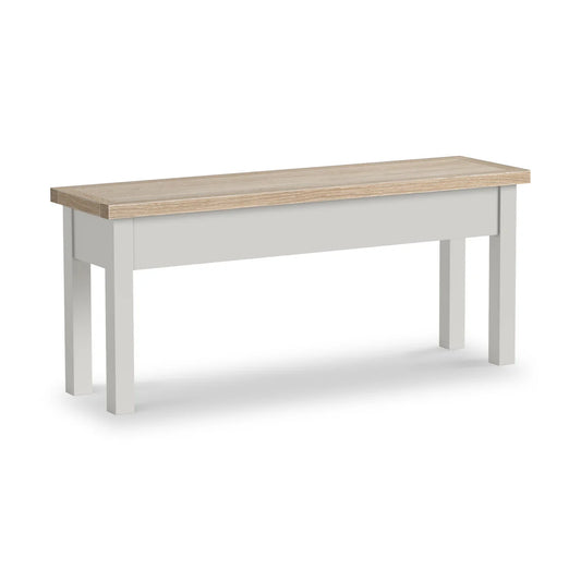 Modern Country Shallow Storage Bench - Stone Grey
