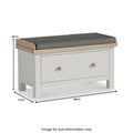 Modern Country Storage Bench with Drawer Stone Grey For Sale 