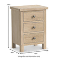 Modern Country Washed Oak 3 Drawer Bedside Table for Sale Online - Blythe Living