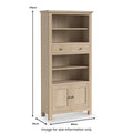 Modern Country Washed Oak Display Bookcase 