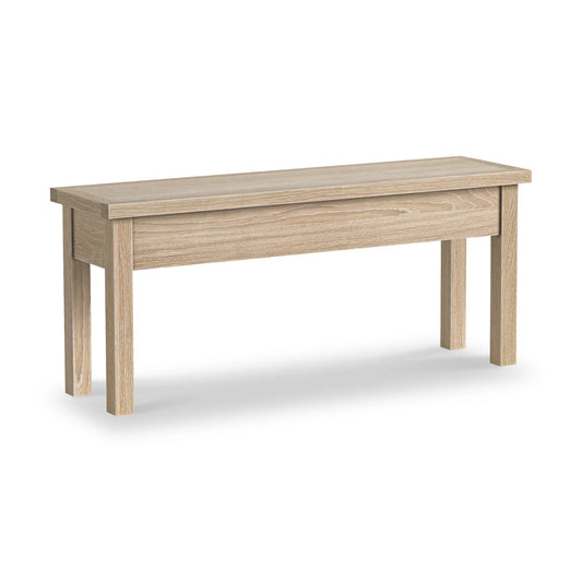 Modern Country Washed Oak Shallow Storage Bench