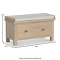 Modern Country Washed Oak Storage Bench with Drawer For Sale